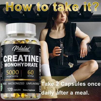 Creatine Monohydrate Capsule - Enhance Muscle Strength, Relieve Fatigue, Promote Energy Production, and Improve Performance
