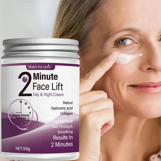 Creme de dia e noite para levantamento facial de 2 minutos contém retinol, ácido hialurônico e colágeno - loção hidratante adequada para todos os tons claros da pele, sem fragrância, absorção de 2 minutos