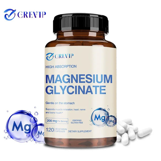 Magnesium Glycinate 200mg - Helps with Stress, Muscle, Sleep, Joints, Bones, Immune and Cardiovascular HealthSupplements