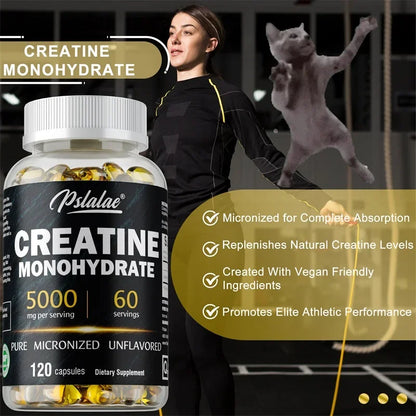 Creatine Monohydrate Capsule - Enhance Muscle Strength, Relieve Fatigue, Promote Energy Production, and Improve Performance